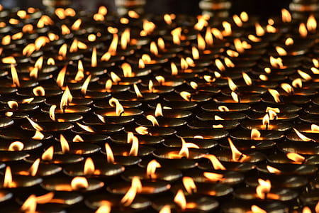 closeup photo of lighted candle lot thumbnail