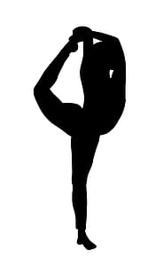 Silhouette of dancer or yoga student stretching thumbnail