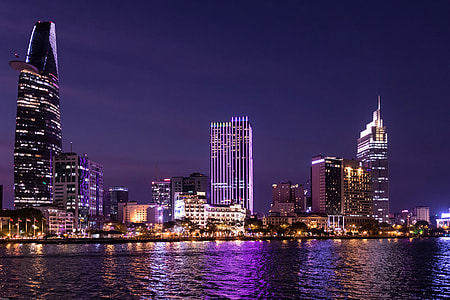 Night skyline in Saigon, Vietnam thumbnail
