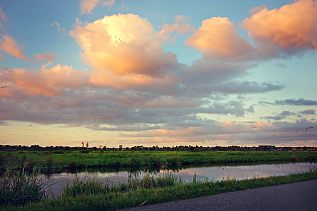 lake surrounded by green grass field thumbnail