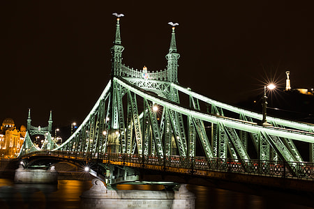Night Bridge lights in Brisbane, Queensland, Australia thumbnail