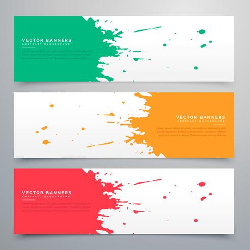 Abstract Ink Splatter Banners Set Background Eps File Free