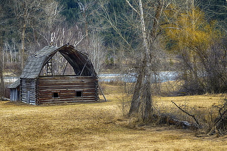 brown wooden house near river thumbnail