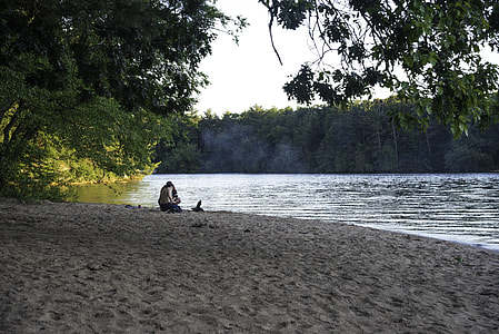 Father and Son on the beach at Wisconsin Dells thumbnail