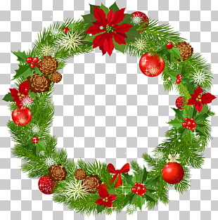 Wreath Christmas decoration , Large Deco Christmas Wreath , Christmas wreath illustration PNG clipart