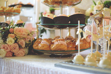 baked pastry on clear glass stand thumbnail