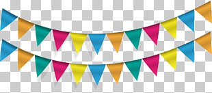 Pennon Flag Banner Party Bunting, triangle flags, blue and multicolored buntings digital artwork PNG clipart