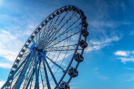 ferris wheel, sky, steel structure, ride thumbnail