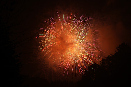time-lapse photography of fireworks during night time thumbnail