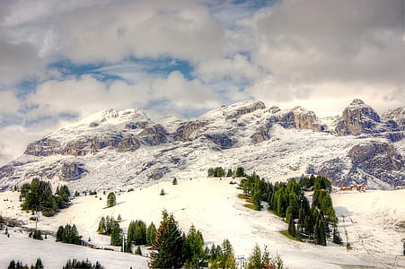 landscape photography of mountain covered by snow thumbnail