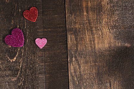 Hearts On Woodgrain Photo thumbnail