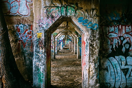 graffiti on wall at daytime thumbnail