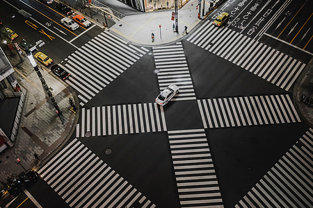 high angle photo of pedestrian lanes thumbnail