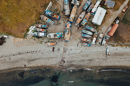 aerial view of assorted boats thumbnail