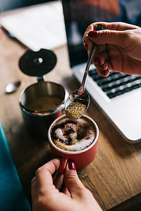 Cup of coffee with sugar thumbnail