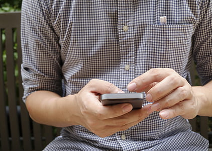 man, person, hands, smartphone thumbnail