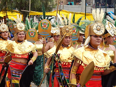 people wearing head dress on road thumbnail