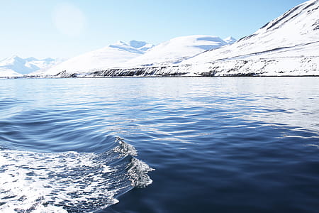 Photography of Calm Body of Water With Glacier Mountain thumbnail