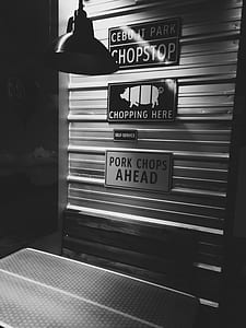 black-and-white, restaurant, modern, monochrome thumbnail