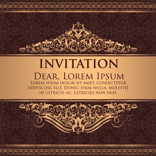 Wedding Invitation And Announcement Card With Vintage Background Artwork Elegant Ornate Damask Background Elegant Floral Abstract Ornament Design Template Eps File Free Graphics Uihere