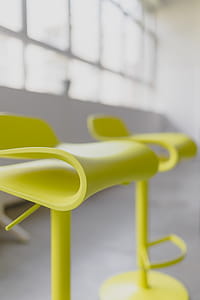 Tall yellow bar stool - Modern designer Bar chair thumbnail