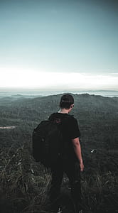 Man With Backpack Standing thumbnail