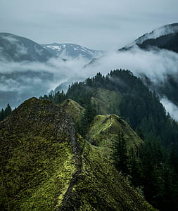 photo of green mountain with clouds thumbnail