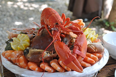 lobster and shrimp dish in white ceramic bowl thumbnail