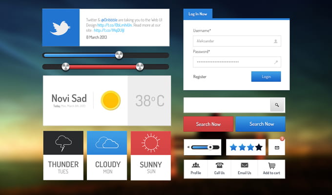 Web & App UI Kit psd file