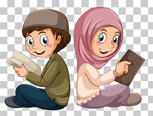 Muslim Islam Quran Boy, Muslim Students, boy and girl illustration PNG clipart
