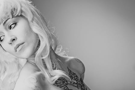 woman, girl, tattoo, wig, young, beauty thumbnail