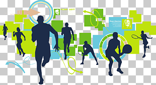Sport Tennis, Collection of sports figures, silhouette of players PNG clipart