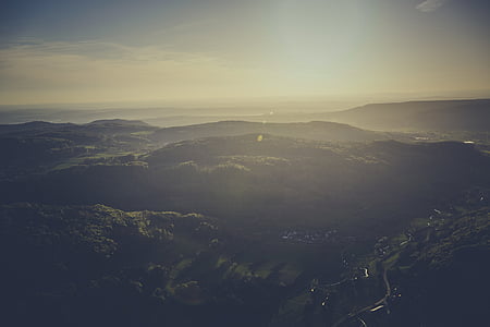 bird's eye view photography of mountains thumbnail