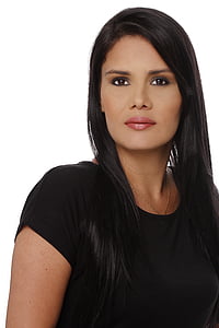 woman wearing black crew-neck shirt thumbnail