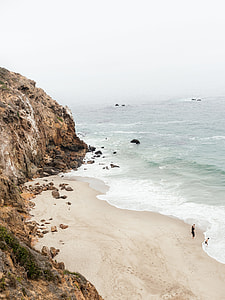 brown concrete cliff beside body of water thumbnail