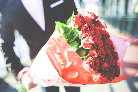 Gentleman Holding a Bouquet of Roses #2 thumbnail