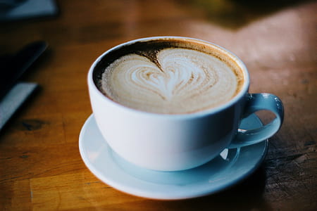 ceramic mug with heart-shape cappuccino thumbnail