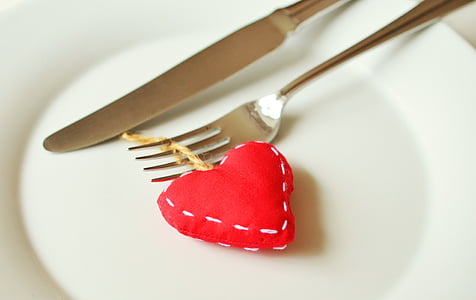 stainless steel fork and knife on white ceramic plate thumbnail
