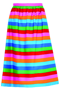 blue, green, orange, and pink striped maxi skirt thumbnail