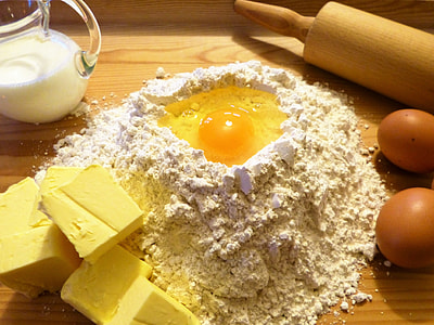 focus photo of egg on starch beside slice of cheese and 2 eggs thumbnail