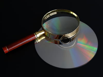 disc, magnifying glass, cd thumbnail