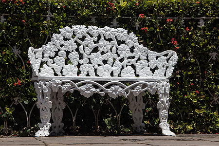 empty bench beside floral thumbnail