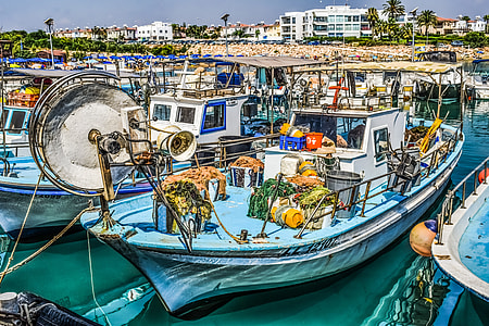 digital artwork of fishing boats in dock thumbnail