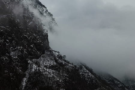 mountain covered with fog thumbnail