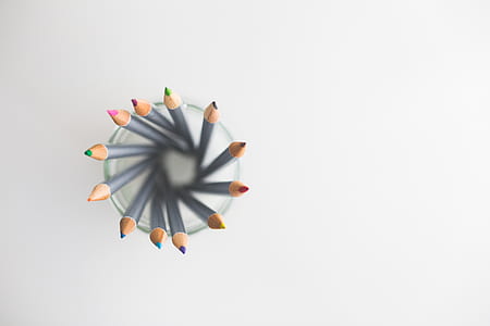 Top view of colored pencils thumbnail