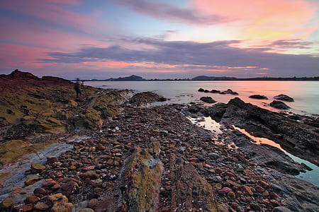 sea, dawn, landscape, nature thumbnail
