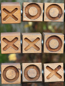 brown wooden block XOX decor thumbnail