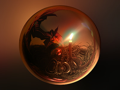 lighted candle inside glass ball thumbnail