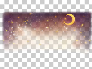 Halloween, Halloween fantasy background, crescent moon and stars illustration PNG clipart