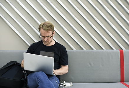 man, laptop, working, sitting thumbnail